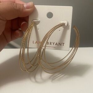 Lane Bryant. Gold Twisted Hoop Earrings